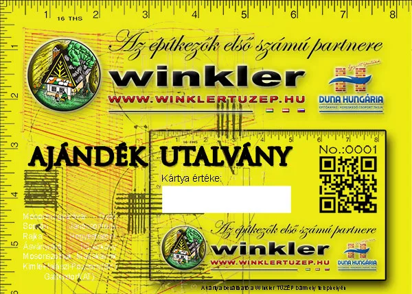 Winkler Tüzép Építőanyag ajéndékutalvány